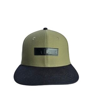Puma Mens Olive Green and Black Fitted Hat Menswear Ball Cap